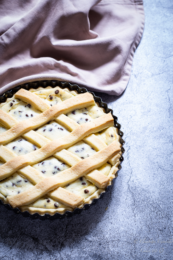 crostata ricotta e gocce di cioccolato